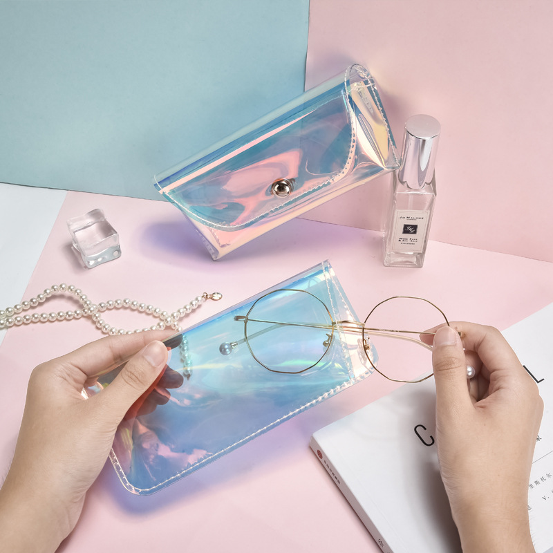 Estuche de gafas de sol de pvc transparente transparente personalizado