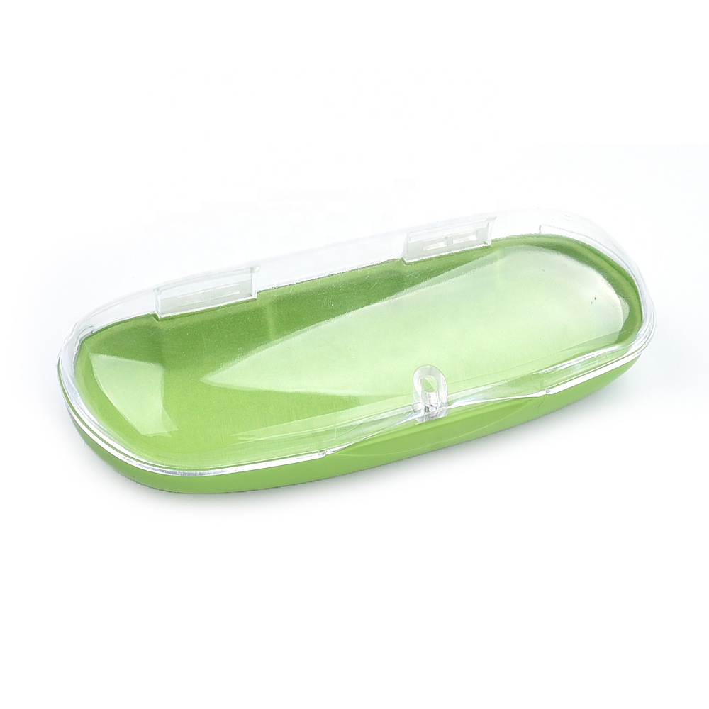Caja de anteojos de plástico transparente impresa con logotipo personalizado barato