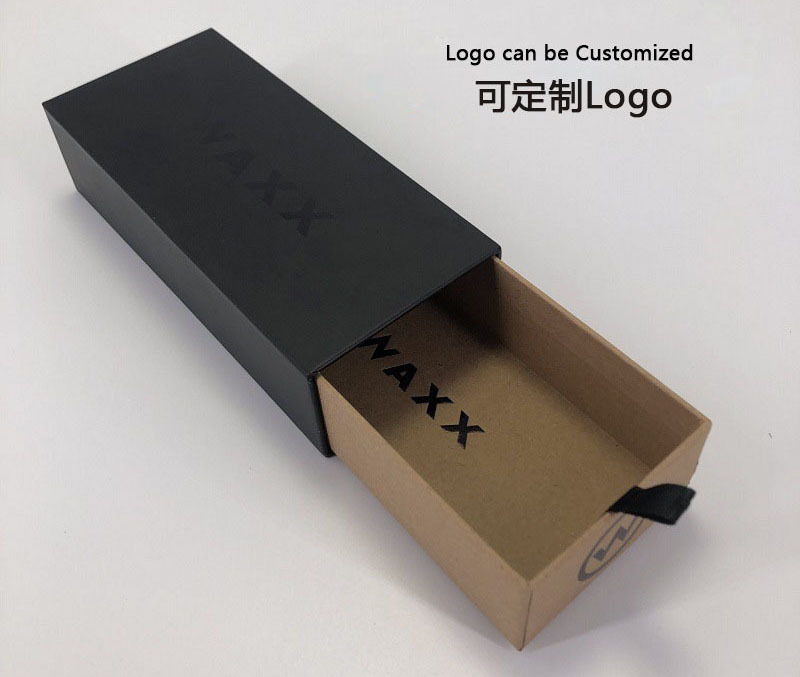 Caja de gafas de lujo de empaquetado de Sunglass de la cartulina negra del logotipo de encargo