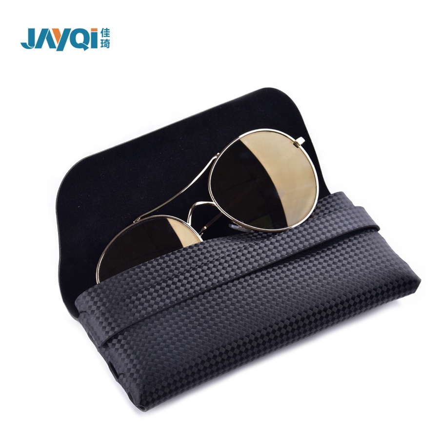 Bolsa de cuero para gafas de sol negras de alta calidad Bolsa para gafas