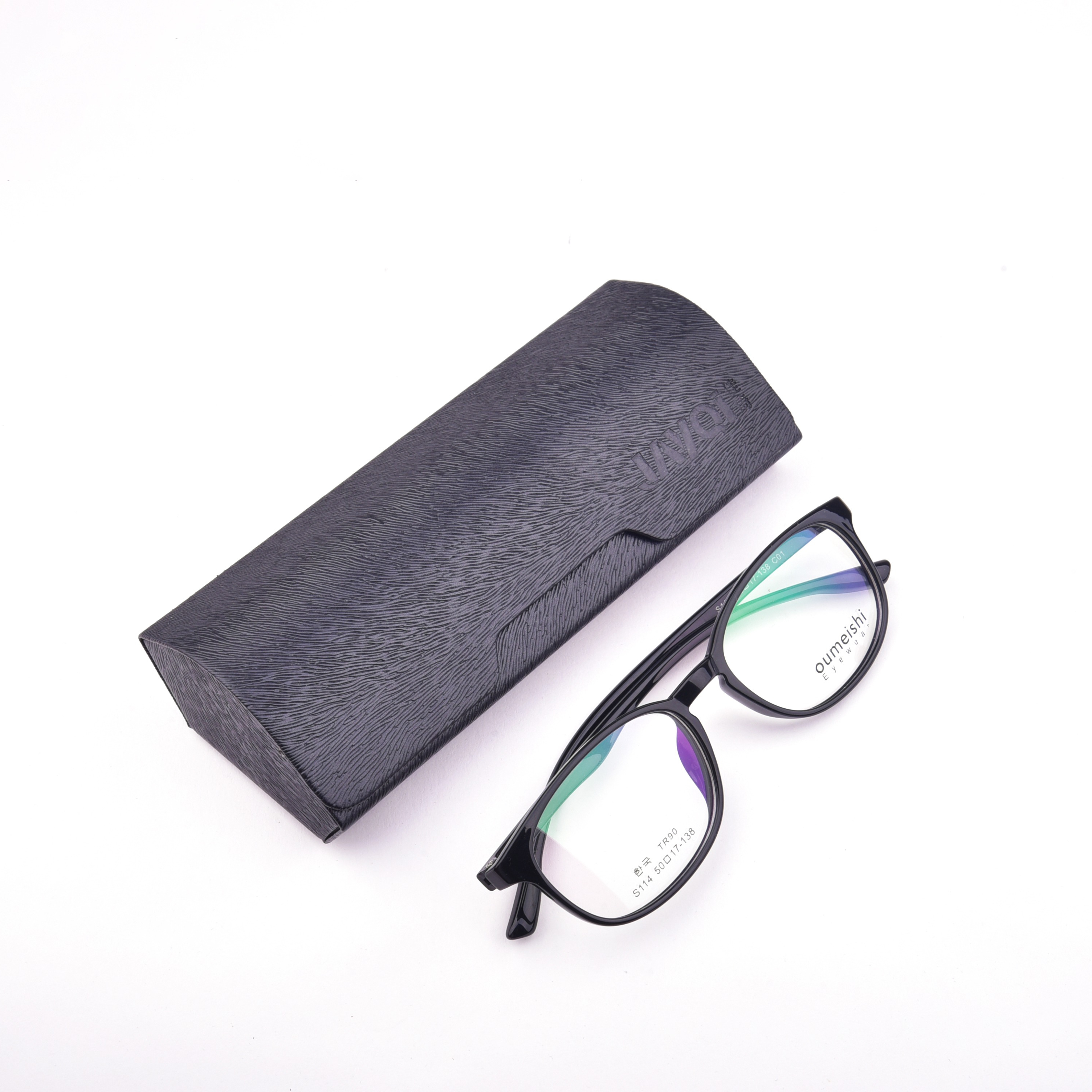 Estuche para anteojos perforados de cuero artificial 