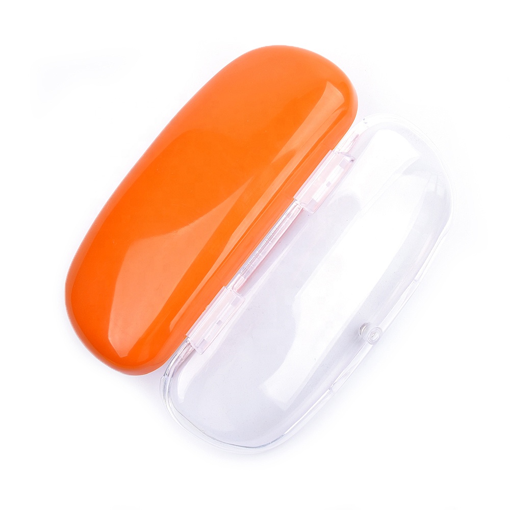 Caja de anteojos de plástico transparente impresa con logotipo personalizado barato