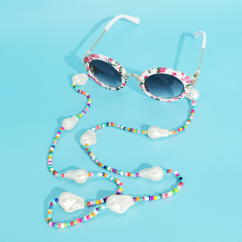 Cadena de anteojos con cuentas coloridas a la moda, gafas de sol, cadenas y cordones para anteojos
