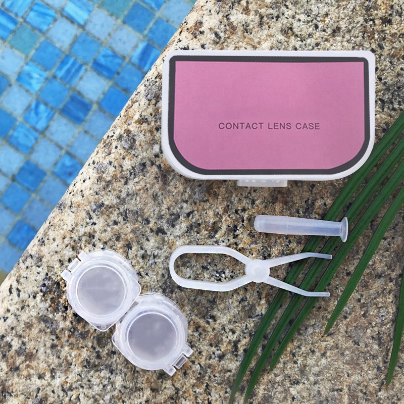 Estuche para lentes de contacto transparentes Candy Marble a granel