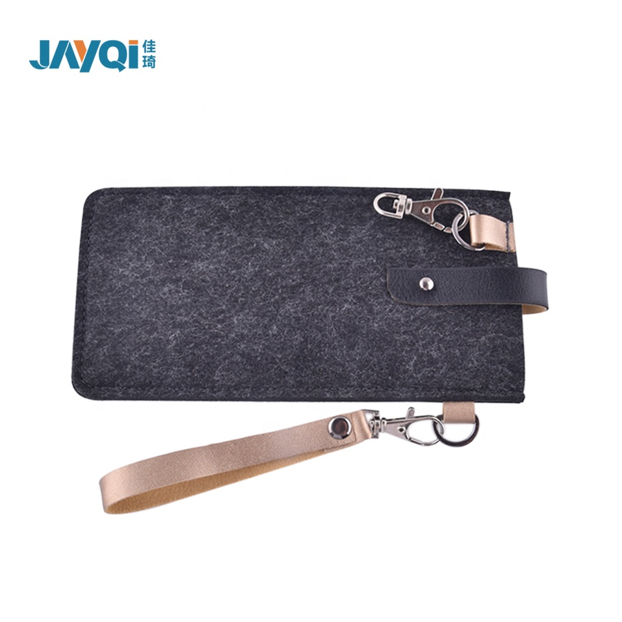 Bolsa de gafas de fieltro suave hecha a mano con logotipo personalizado