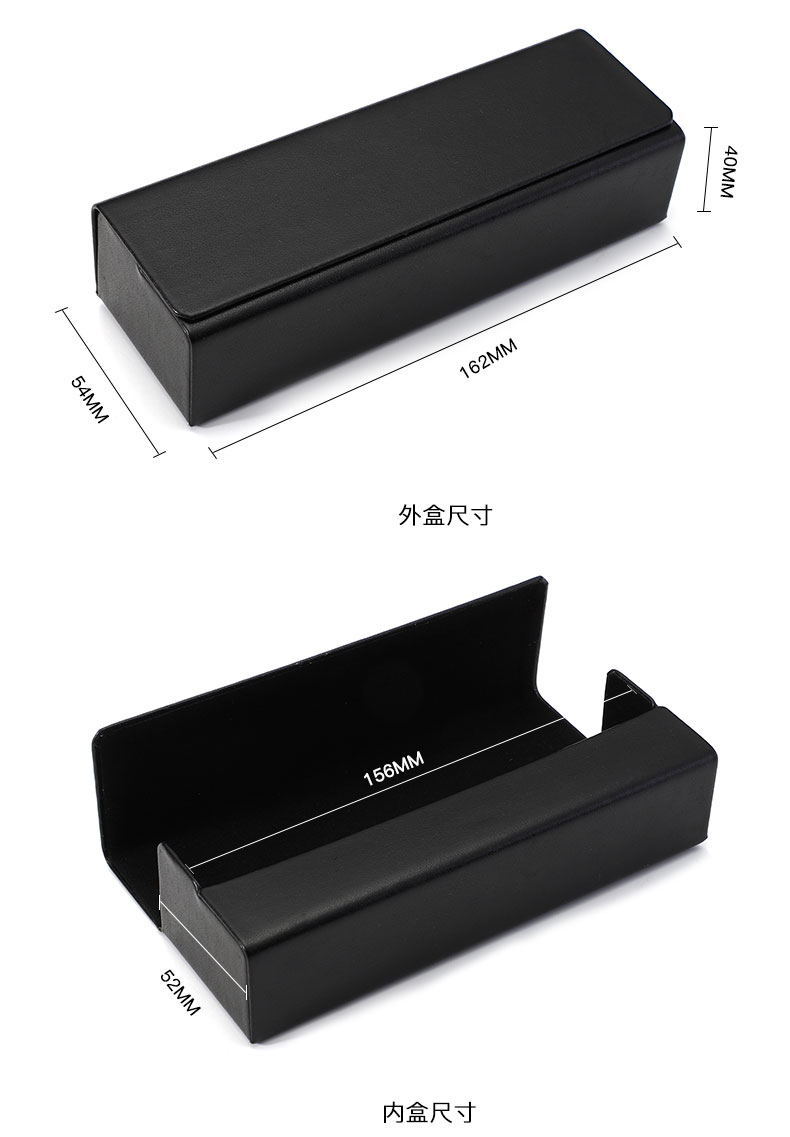 Caja de gafas rectangular de moda con logotipo personalizado hecho a mano